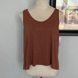 NWT Stars Above Rust Linen Blend Tank M